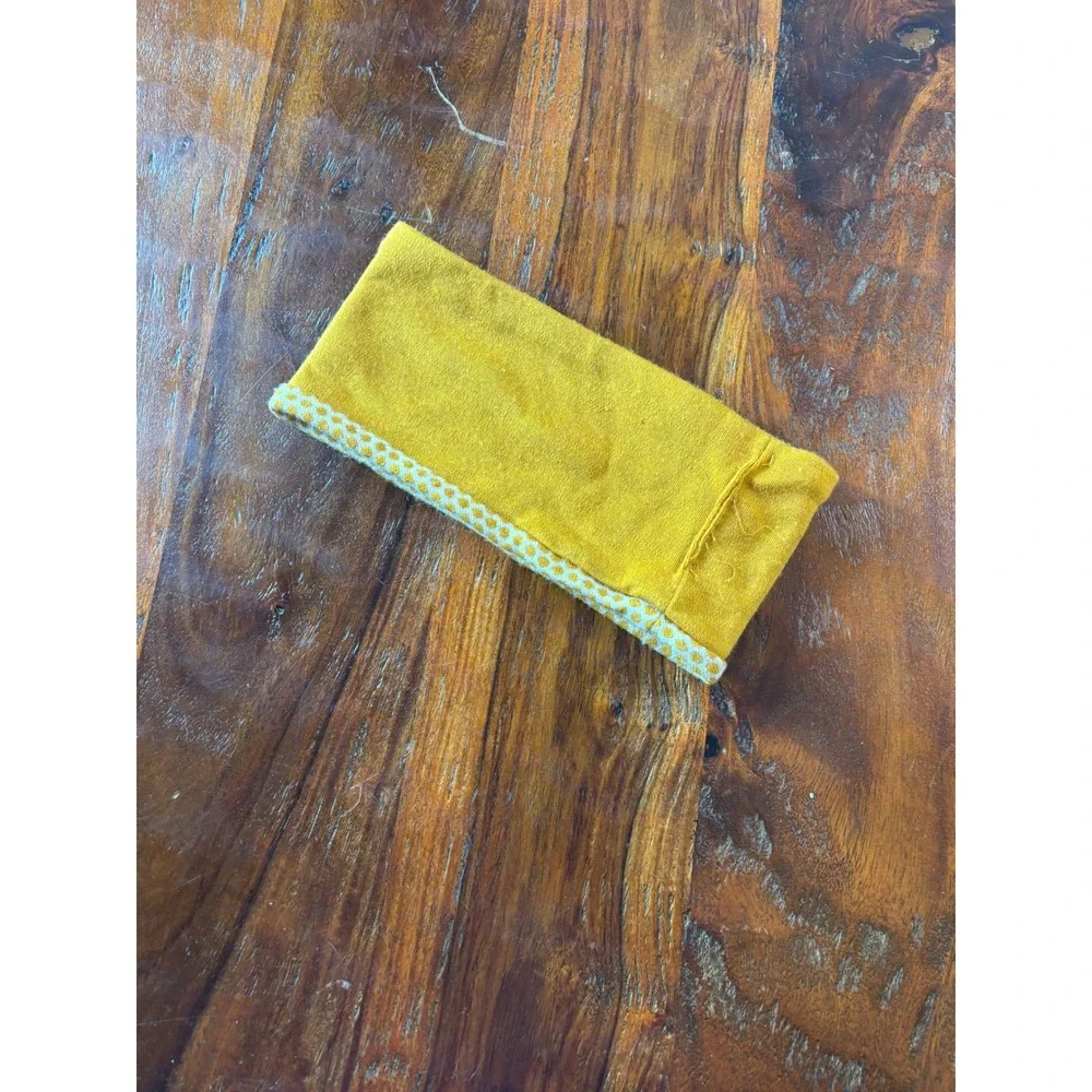 Smartwool Merino Wool Reversible Headband Mustard Yellow Honeycomb Dot Pattern